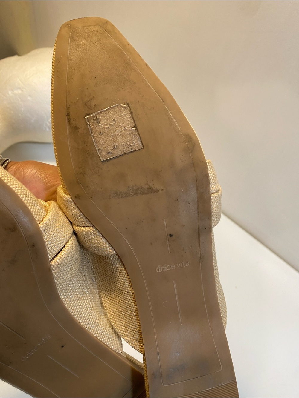 Dolce Vita Neutral Braided Slip-On Mules in Beige Imitation Raffia Upper Sz 10M - Picture 5 of 13